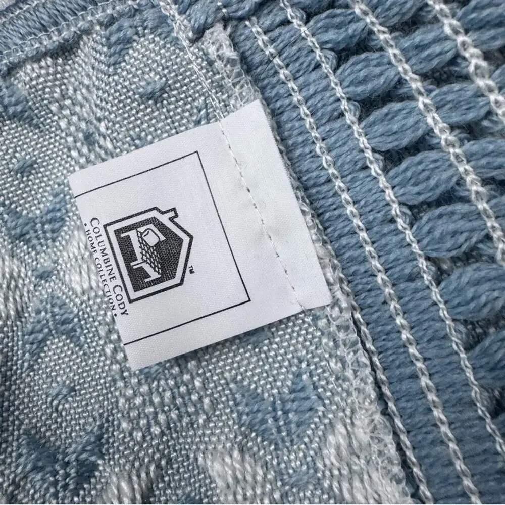 VIT Columbine Cody Pocket Throw Shawl Blue Blanket Scarf Fringe Wrap Cottagecore